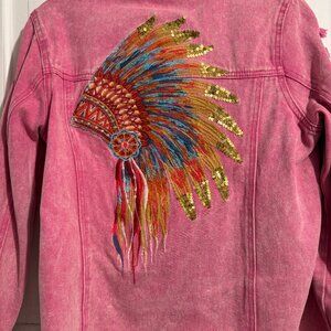 Savanna Jane Pink Jean Jacket Size Medium